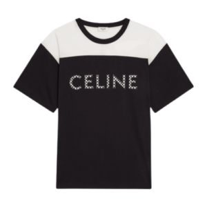 Celine Loose T Shirt in Cotton Jersey With Studs